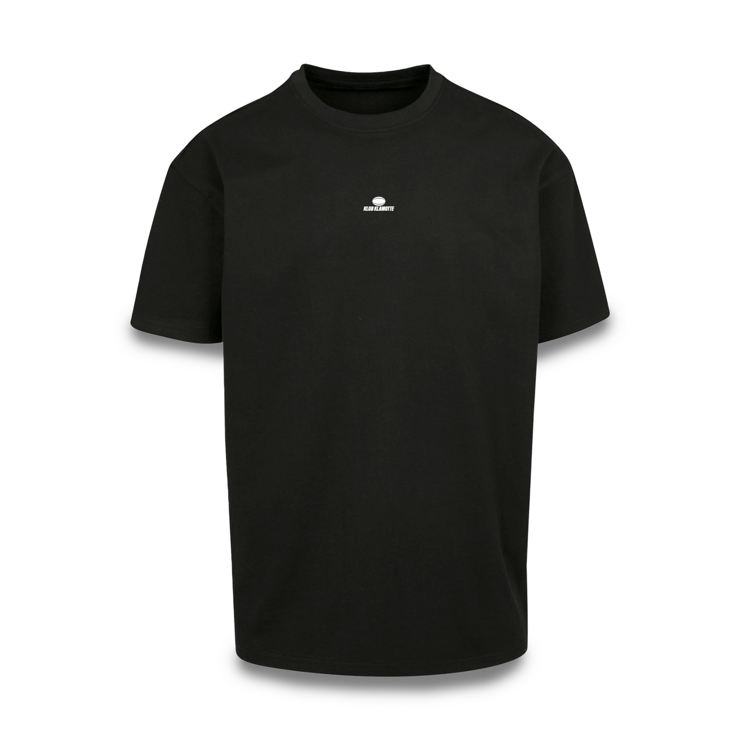 Mockup der Vorderansicht des schwarzen Klub Streets Tee