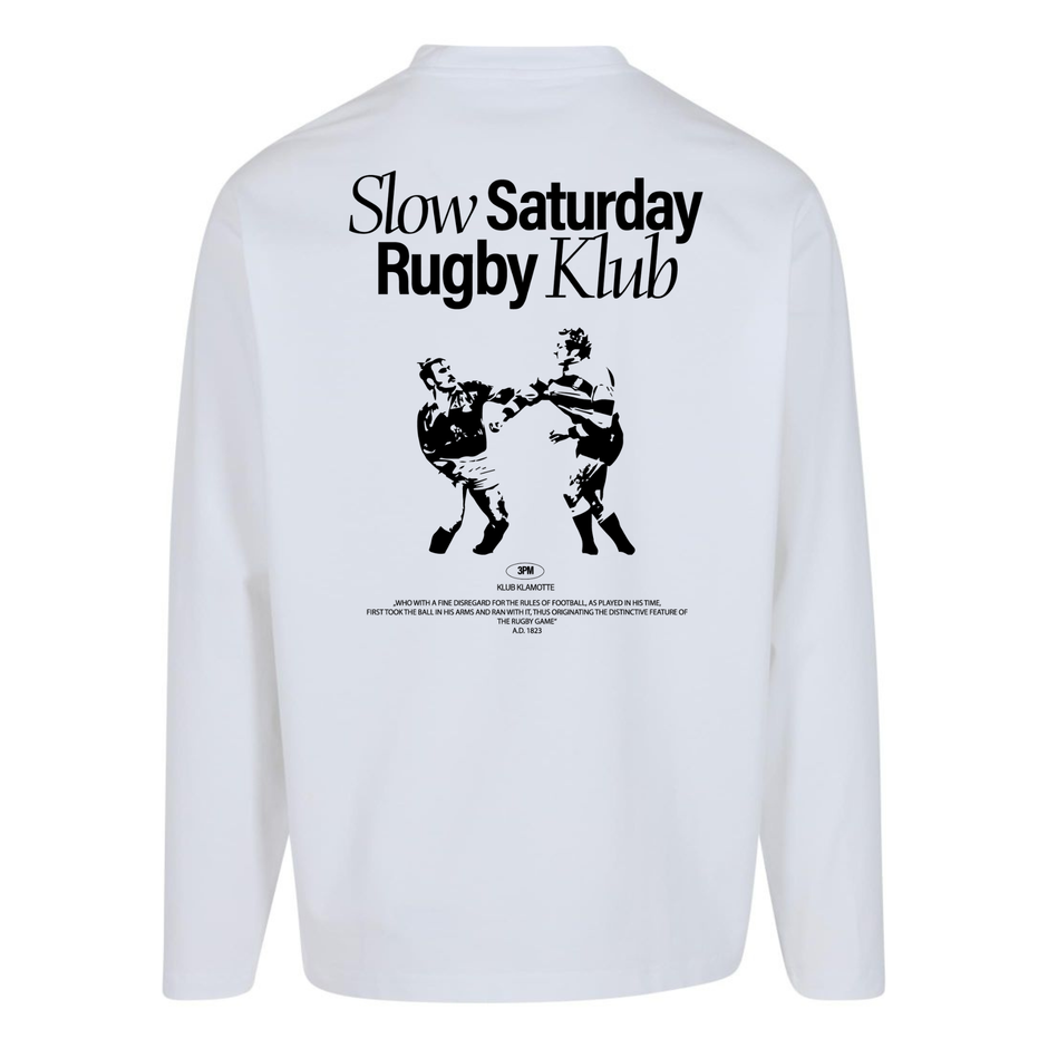 The Slow Saturday Rugby Klub Longsleeve | White