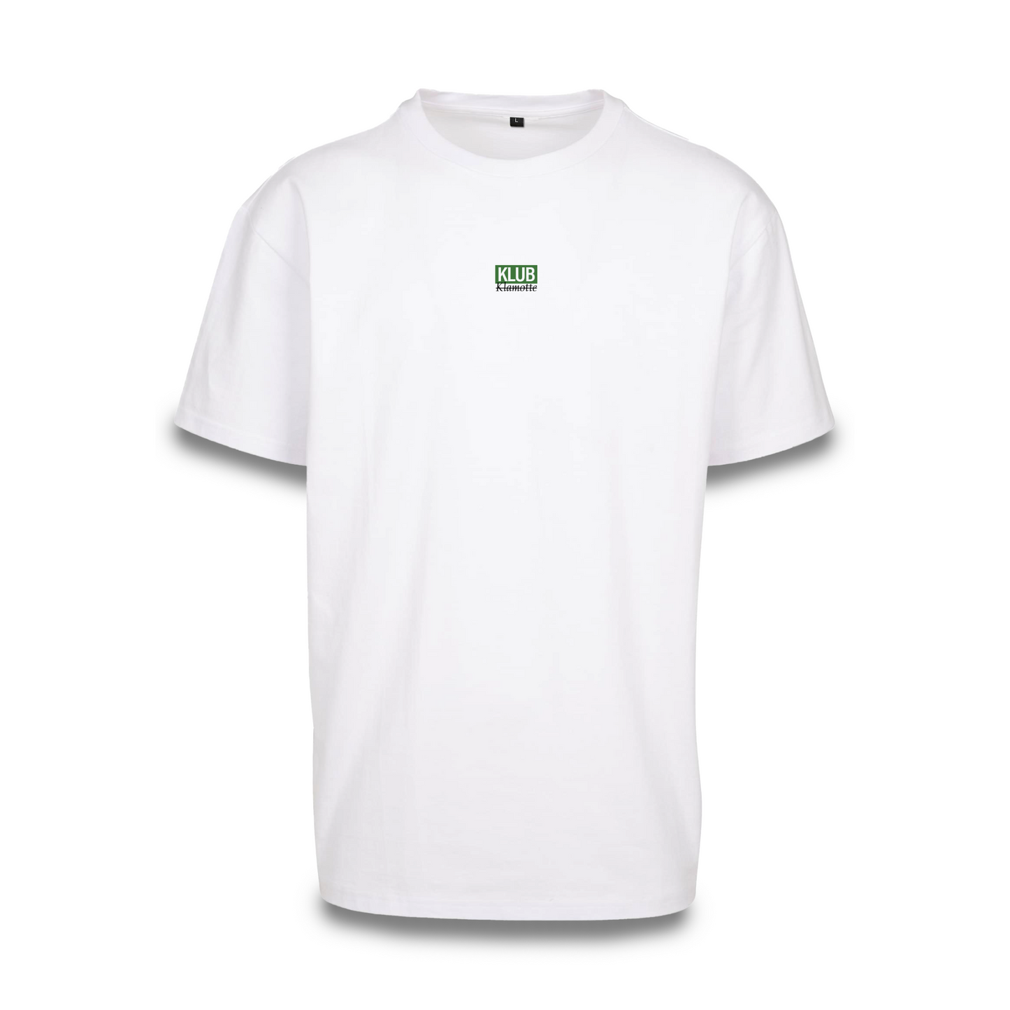 Mockup der Vorderansicht des weißen Klub Font Tee