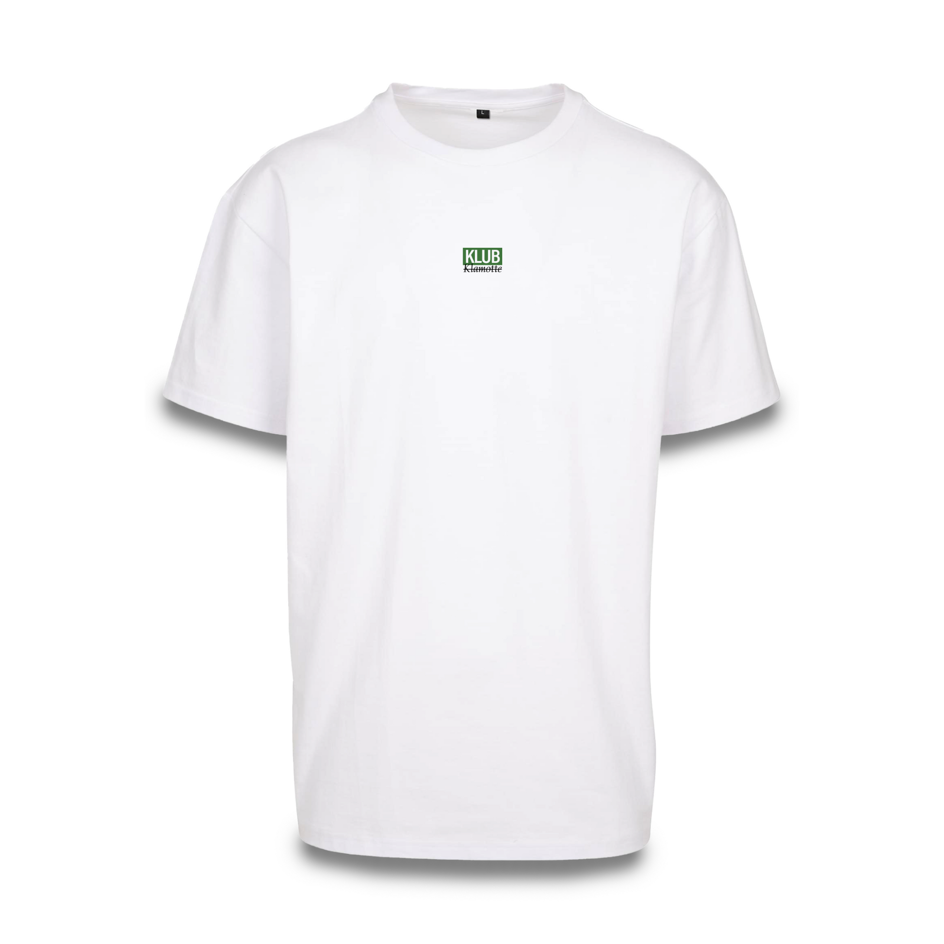 Mockup der Vorderansicht des weißen Klub Font Tee
