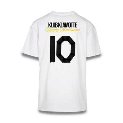 Mockup der Rückenansicht des weißen Team XV Tee
