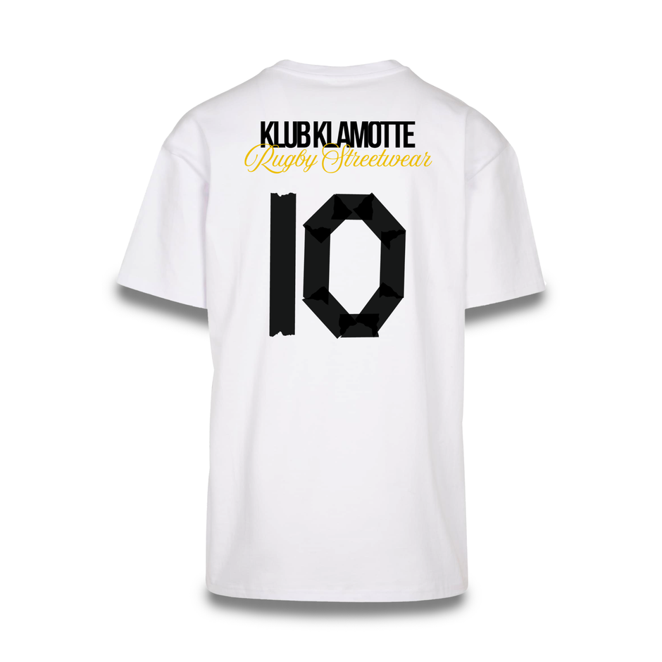 Mockup der Rückenansicht des weißen Team XV Tee